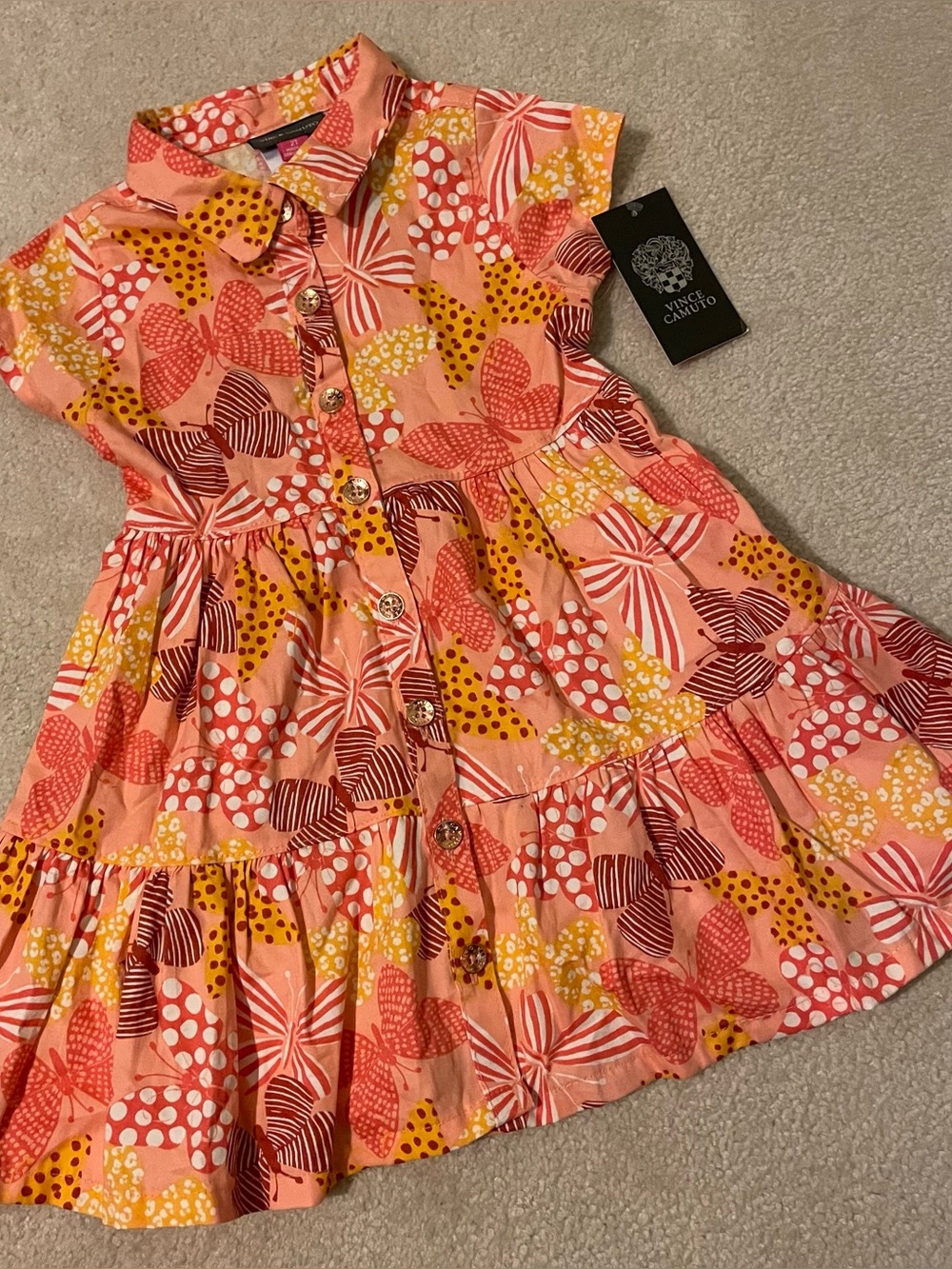 VINCE CAMUTO cotton butterfly dress 2T NWT